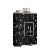 Flasques Notes musicales noires et blanches Monogrammes (Droite)