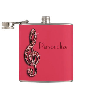 Flasques Notes scintillantes étincelantes rouges de musiqu