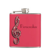 Flasques Notes scintillantes étincelantes rouges de musique (Devant)