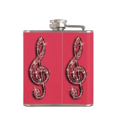 Flasques Notes scintillantes étincelantes rouges de musique (Dos)