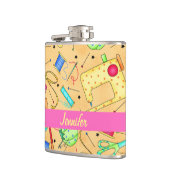 Flasques Notions de couture jaune Nom de l'art Personnalisé (Gauche)