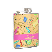 Flasques Notions de couture jaune Nom de l'art Personnalisé (Droite)