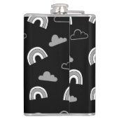 Flasques Nuages gris et arcs-en-ciel sur Black Flask (Dos)