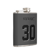 Flasques Numéro et nom personnalisés en noir simple (Droite)