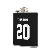 Flasques Numéro et nom personnalisés noir et blanc (Gauche)