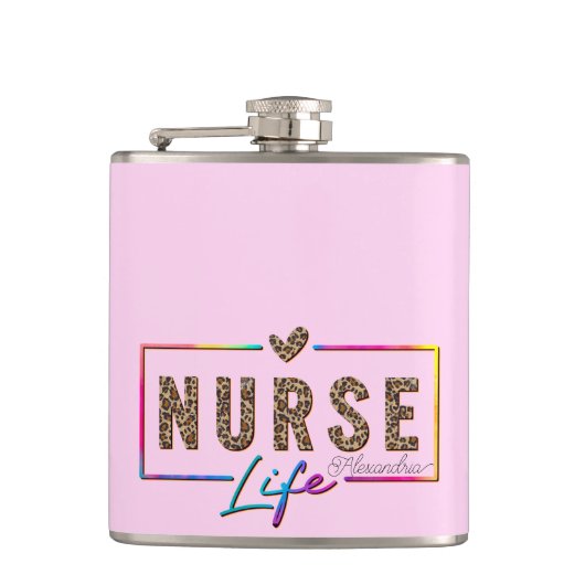 Flasques "Nurse Life" en Elegant Rainbow Colors (Devant)