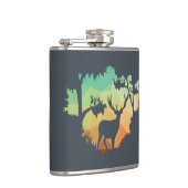 Flasques Observer la silhouette des cerfs dans une forêt pa (Droite)