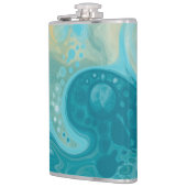 Flasques Ocean Blue Waves et Sandy Brown Fluid Art (Gauche)