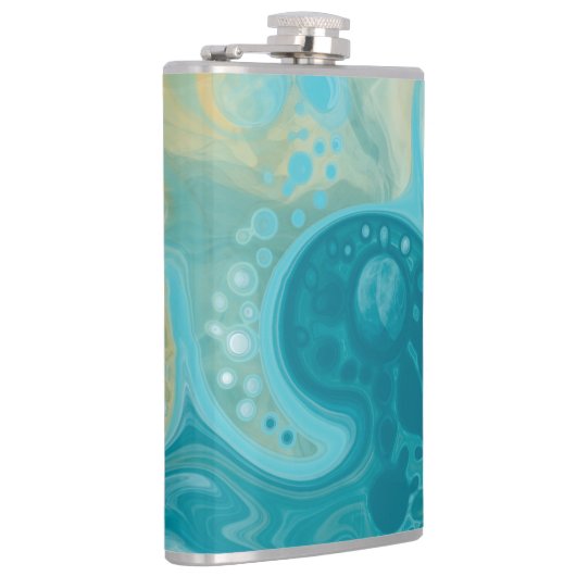 Flasques Ocean Blue Waves et Sandy Brown Fluid Art (Droite)