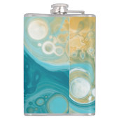 Flasques Ocean Blue Waves et Sandy Brown Fluid Art (Dos)