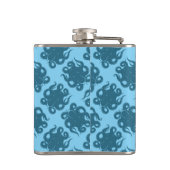 Flasques Octopus sur Motif bleu (Dos)