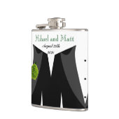Flasques Oeillet vert épousant Hipflask pour les mariés (Gauche)