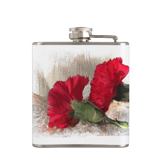 Flasques Oeillets rouges à Brocade (Dos)