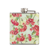 Flasques Oeillets rouges sur le vert avec des papillons (Dos)