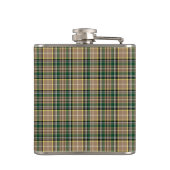 Flasques O'Farrell Tartan Monogramme vert et tan Plaid (Dos)