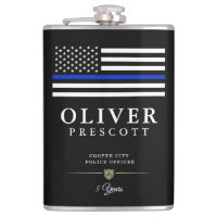 Officier de police| Ligne Bleue Mince Thème Noir