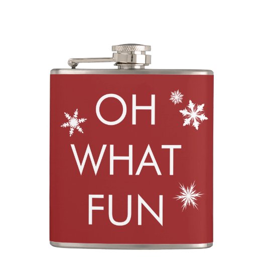 Flasques Oh What Fun Christmas Snowflake Flask - Rouge (Devant)
