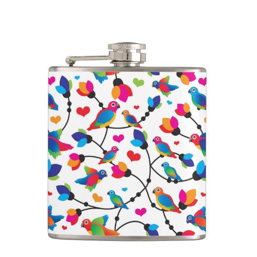 Flasques oiseau coloré mignon de perroquet (Devant)