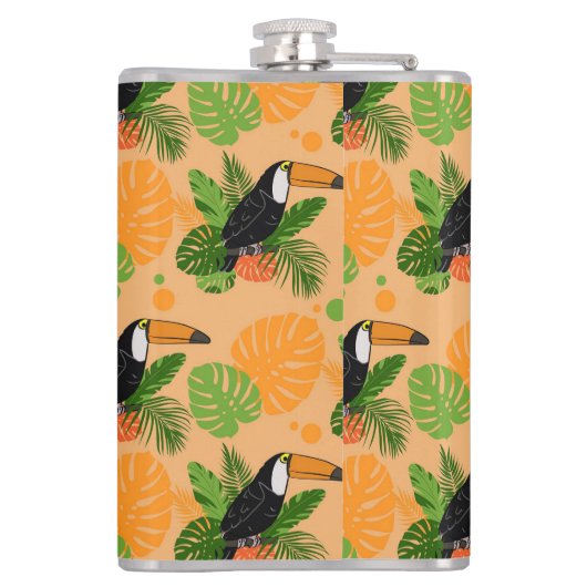 Flasques Oiseau tropical Toucan Motif sans couture (Dos)