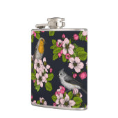 Flasques Oiseaux et fleurs en noir (Gauche)