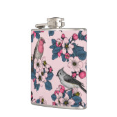 Flasques Oiseaux et fleurs roses (Gauche)