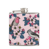 Flasques Oiseaux et fleurs roses (Devant)