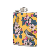 Flasques Oiseaux et fleurs sur le jaune (Gauche)