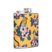 Flasques Oiseaux et fleurs sur le jaune (Droite)