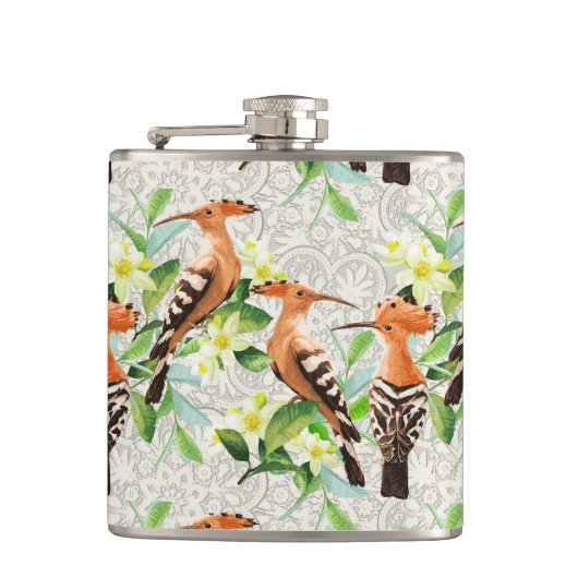 Flasques Oiseaux exotiques sur la dentelle (Devant)