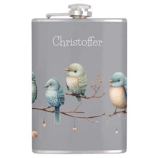 Flasques Oiseaux lunaires sur Branches Élégance intemporell (Devant)