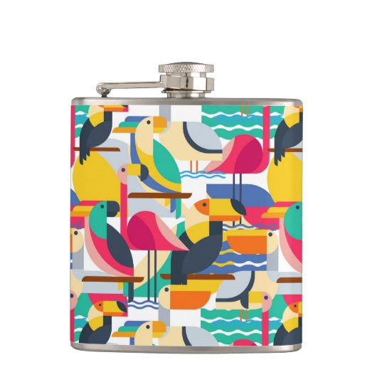 Flasques Oiseaux tropicaux géométriques (Devant)