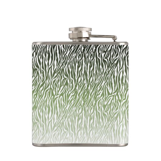 Flasques Ombre d'impression Wild Green Zebra (Dos)