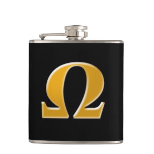 Flasques Oméga grecque d'or - Symbole de la résistance