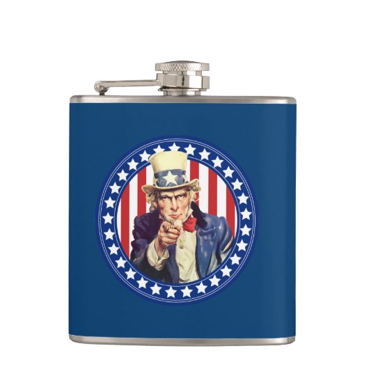 Flasques Oncle Sam Étoiles et rayures (Devant)