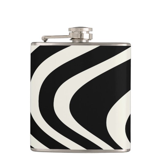 Flasques Ondes de style rétro noir et blanc (Devant)