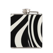 Flasques Ondes de style rétro noir et blanc (Dos)