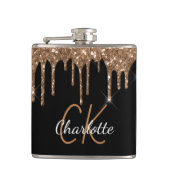 Flasques Or élégant à monogramme scintillant avec gouttes d (Devant)