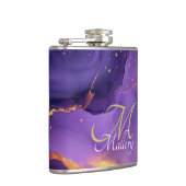 Flasques Or et mauve Agate 💜 ✨ Élégant Script Monogramme (Droite)