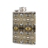 Flasques or gris argenté et motif art déco noir (Gauche)