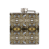 Flasques or gris argenté et motif art déco noir (Dos)