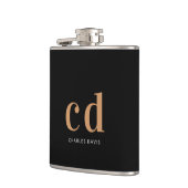 Flasques Or noir monogramme garçon d'honneur (Gauche)