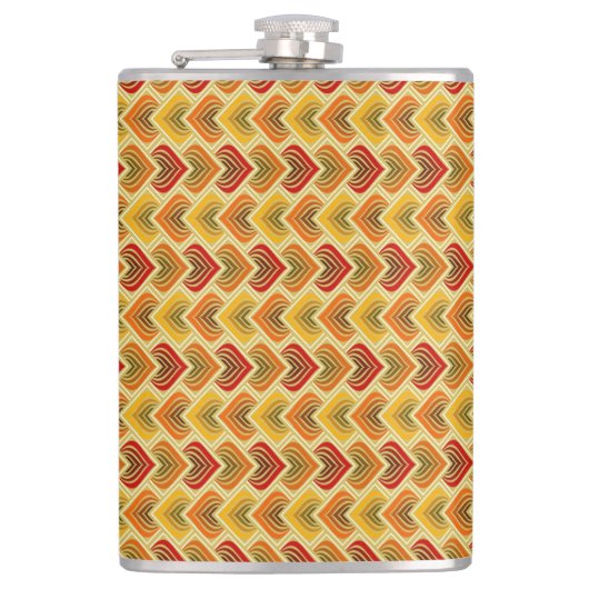 FLASQUES OR ORANGE VERT TAN MOTIF (Devant)