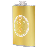 Flasques Or personnalisé monogramme Golf Classique Or (Gauche)