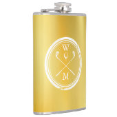 Flasques Or personnalisé monogramme Golf Classique Or (Droite)