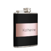 Flasques Or rose de poussin moderne élégant et bande noire (Droite)