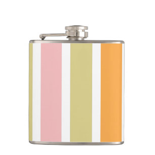 Flasques Or rose orange et rayures vertes