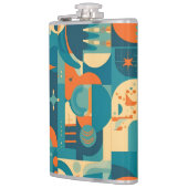 Flasques Orange and Teal Geometric Abstract (Gauche)