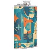 Flasques Orange and Teal Geometric Abstract (Droite)