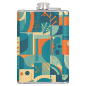 Flasques Orange and Teal Geometric Abstract (Dos)