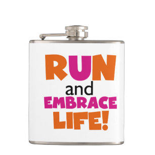 Flasques Orange Rose Texte Fitness Runner Marathon